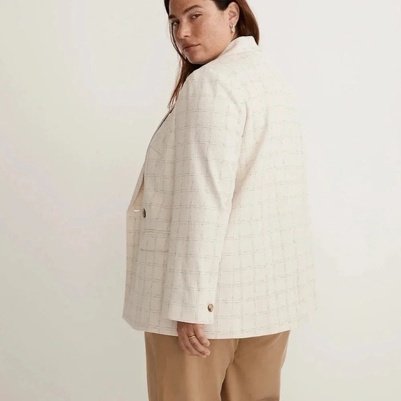 Madewell The Plus Caldwell Double Breasted Blazer in Ghent Plaid Size 1X NWT - Picture 5 of 16
